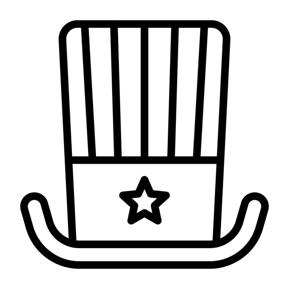 A headwear accessory icon, outline design of us hat vector