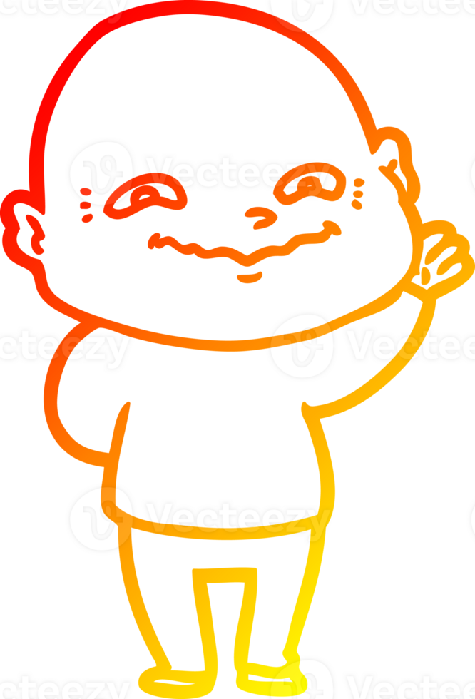 warm gradient line drawing of a cartoon creepy guy png