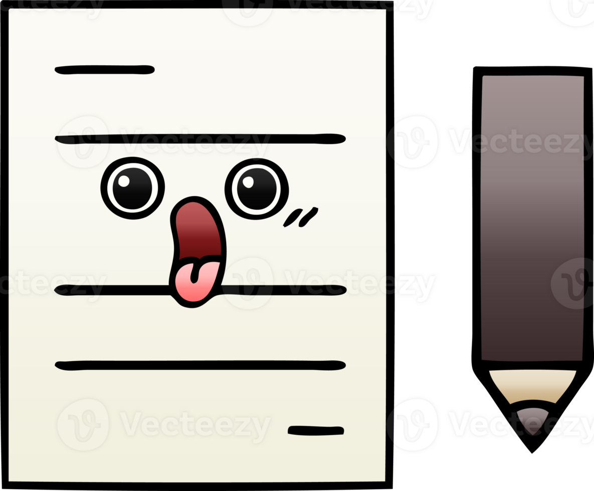 gradient shaded cartoon of a test paper png