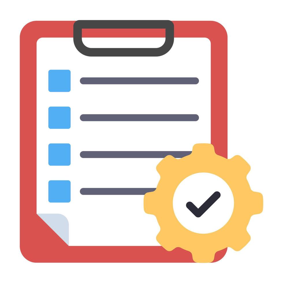 A flat design icon of list management vector