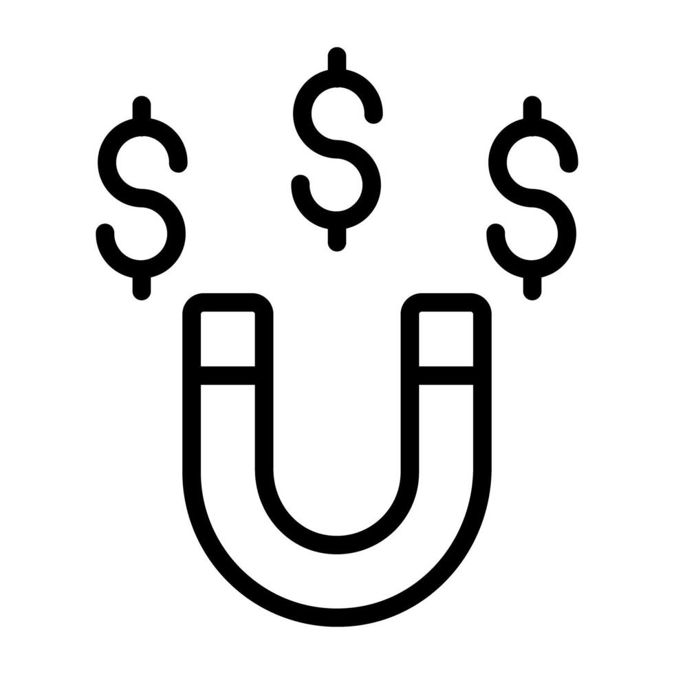 A linear design, icon of attract money vector