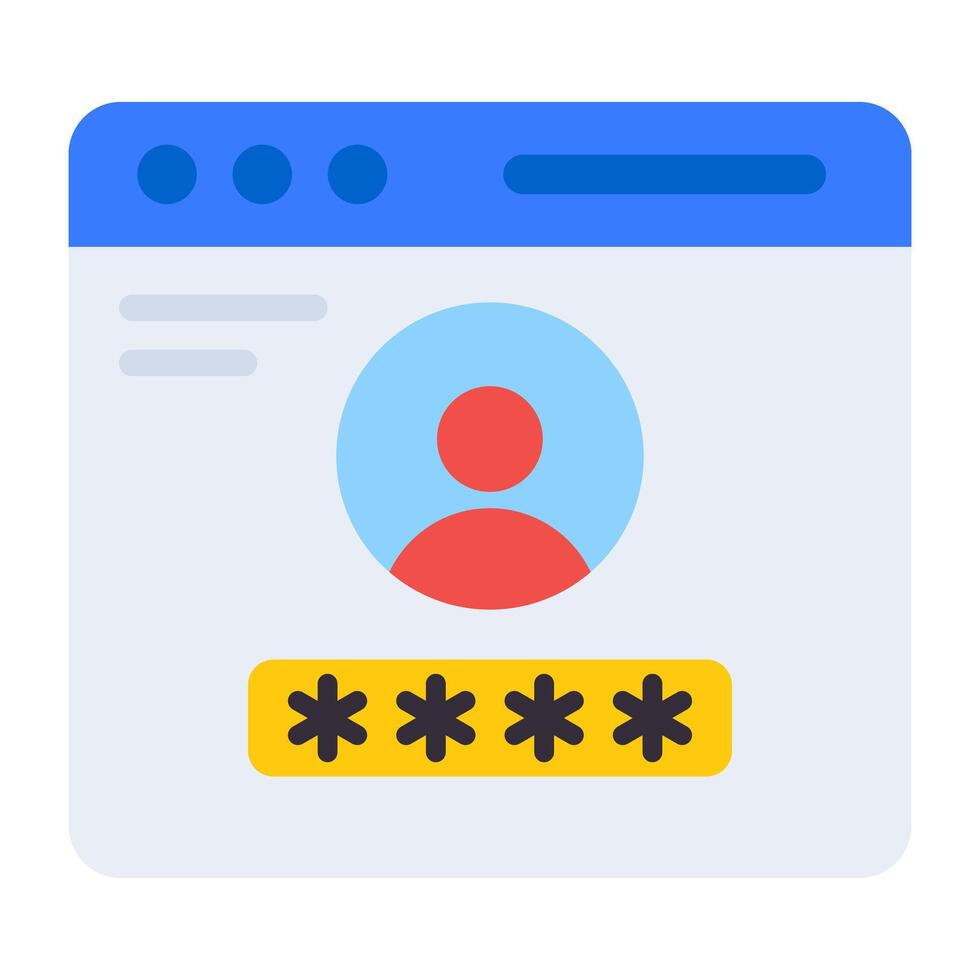 A flat design, icon of user login vector