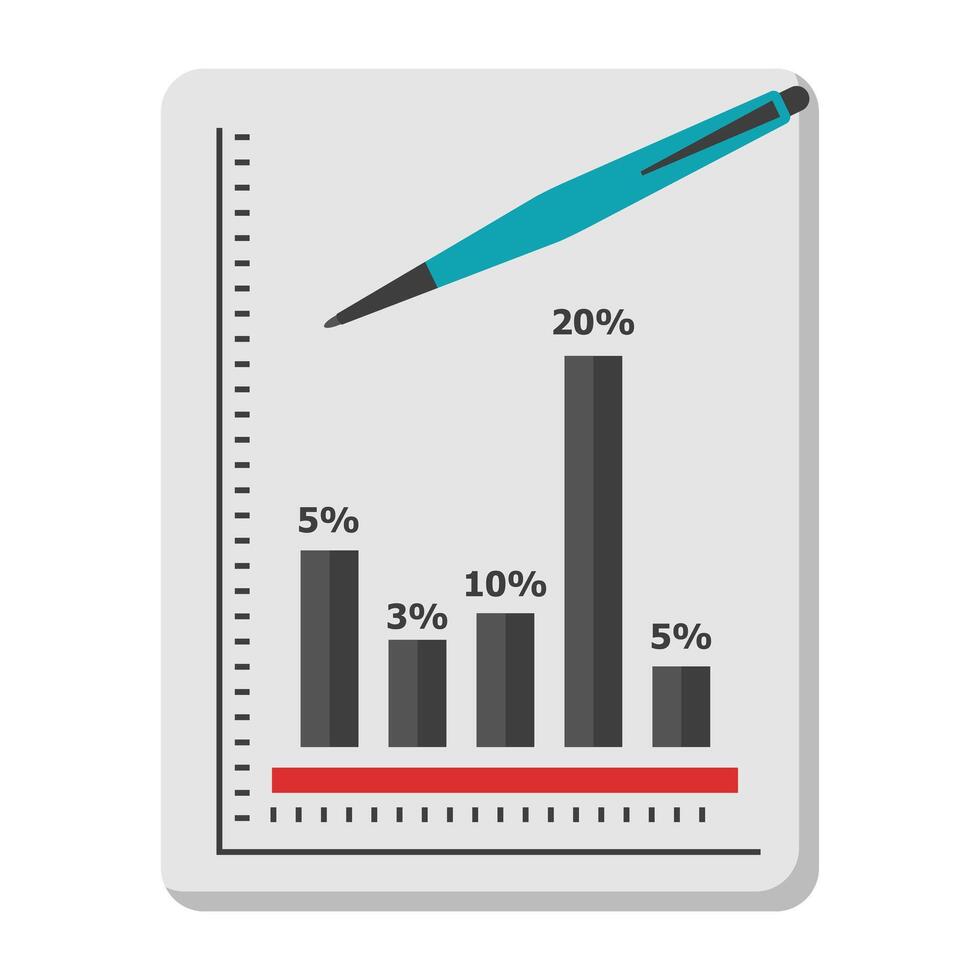 Editable flat design of data analytics, bar chart vector