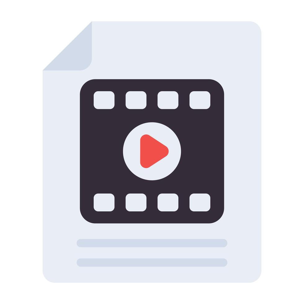 A flat design, icon of media file vector