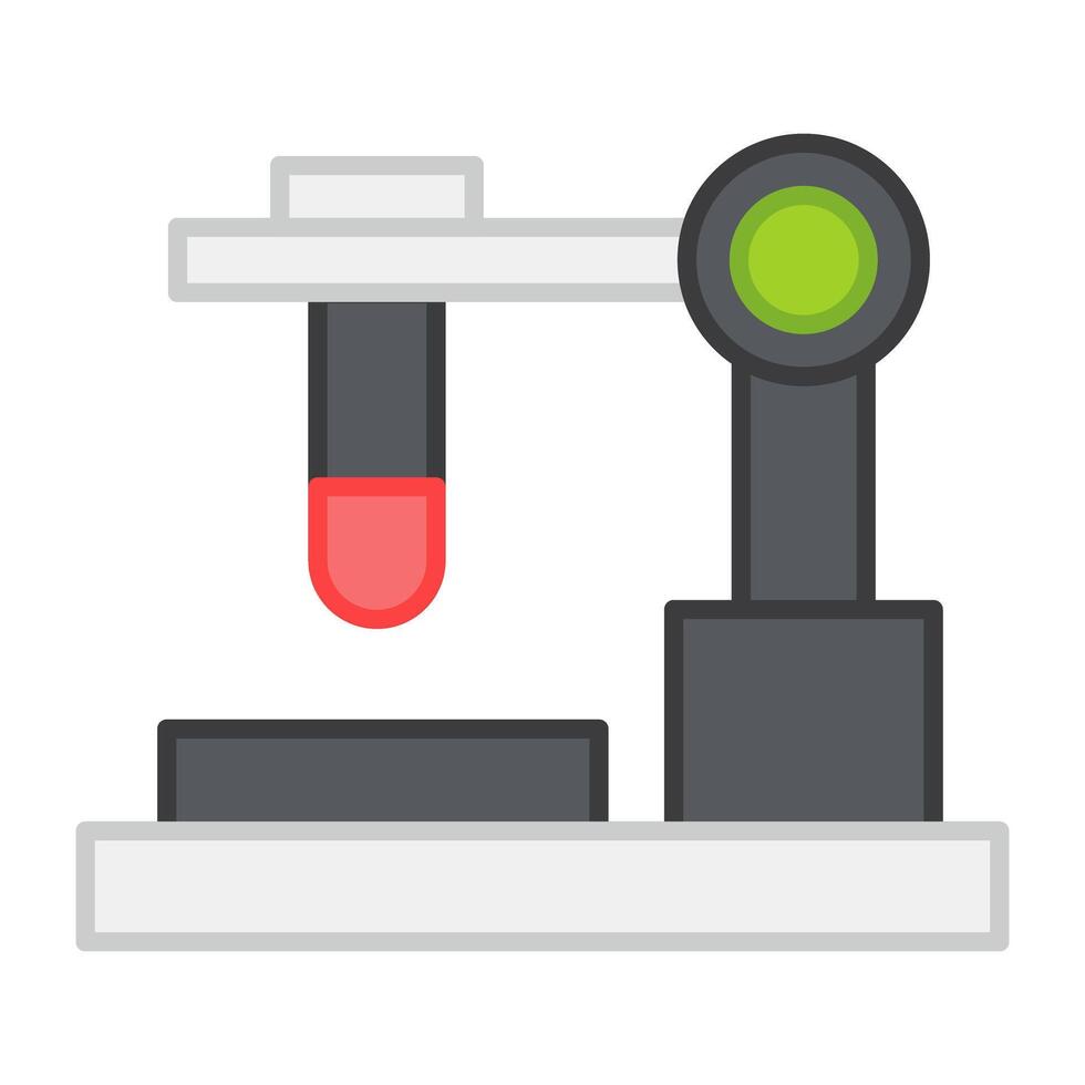 Test tube icon in flat design, experiment tube vector