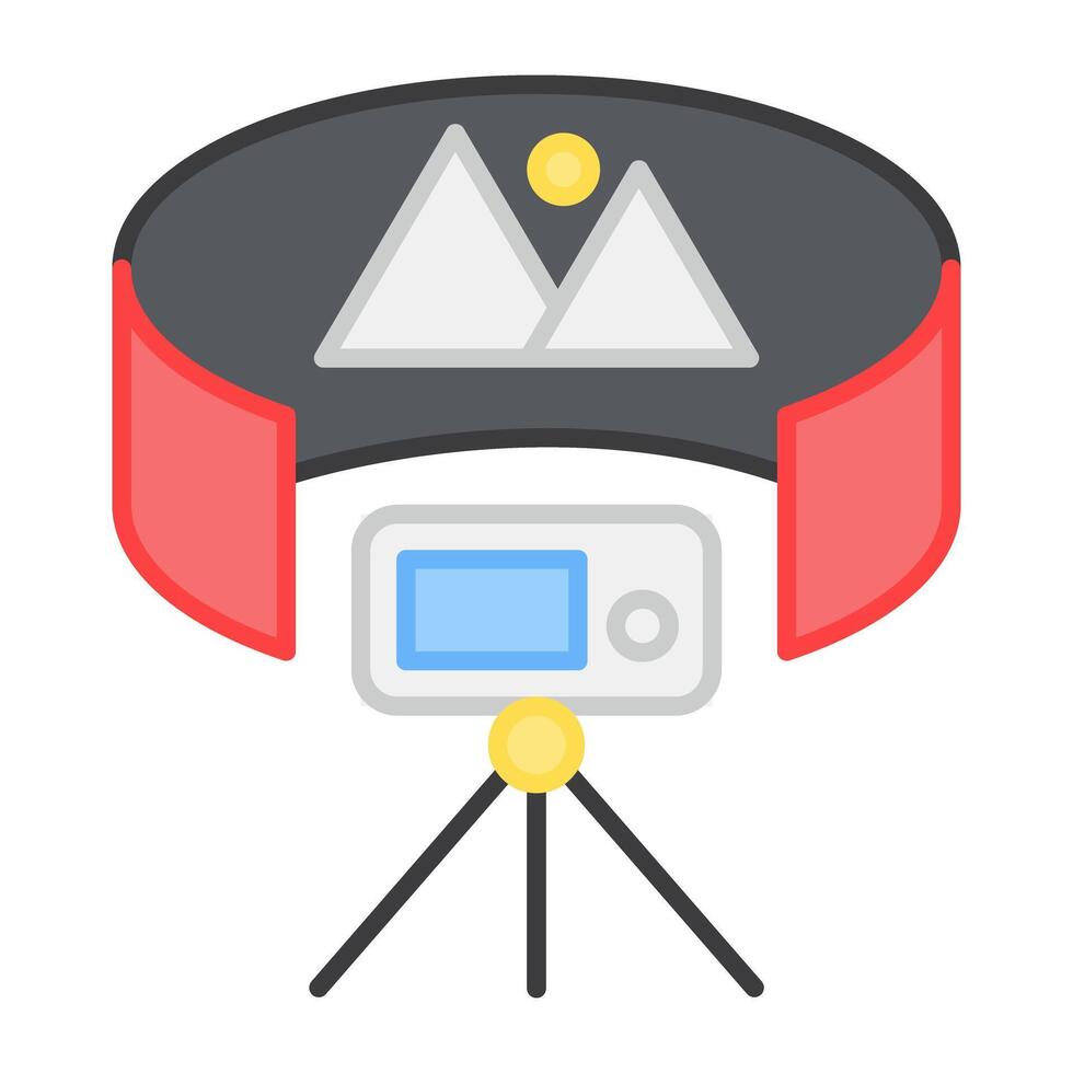 A flat design icon of 360 degree image vector