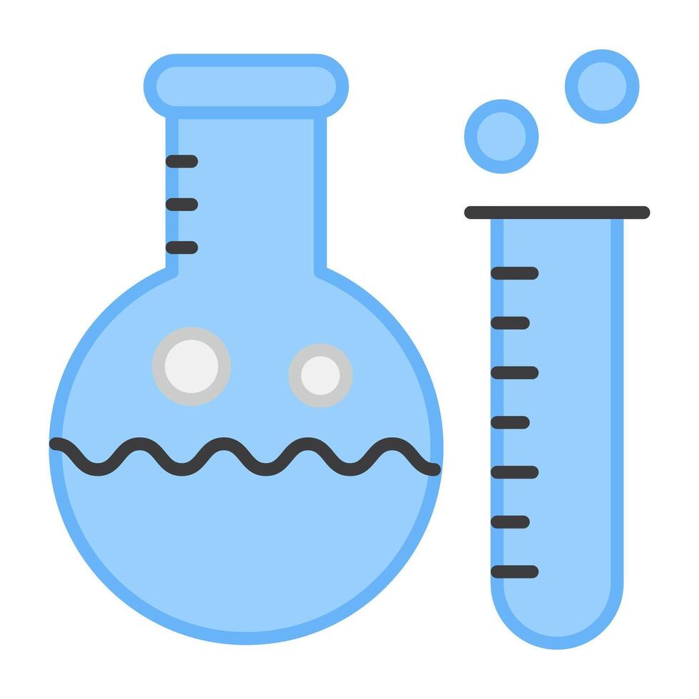 de moda plano icono de químico medición, químico peso vector