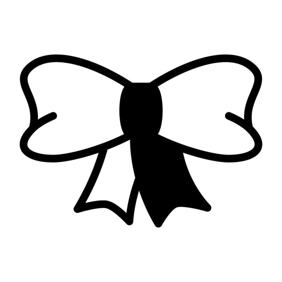 Icon of beautiful decorative bow in solid vector design