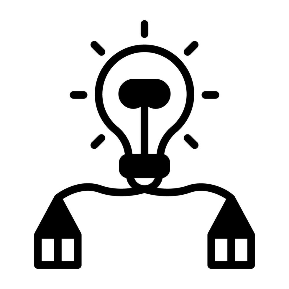 ligero bulbo conectado con lápices, icono de creativo escritura vector