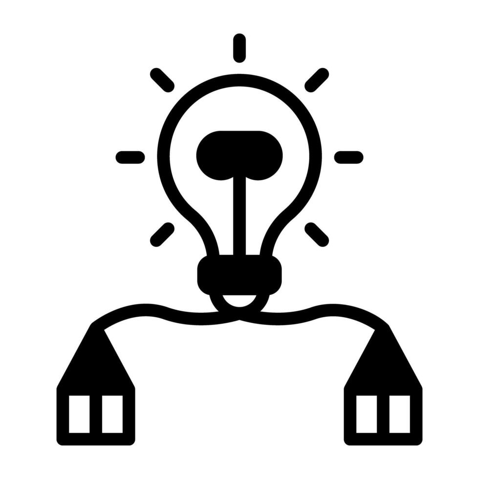 Light bulb connected with pencils, icon of creative writing vector