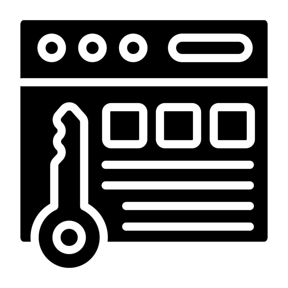 icono de web acceso, sólido diseño vector