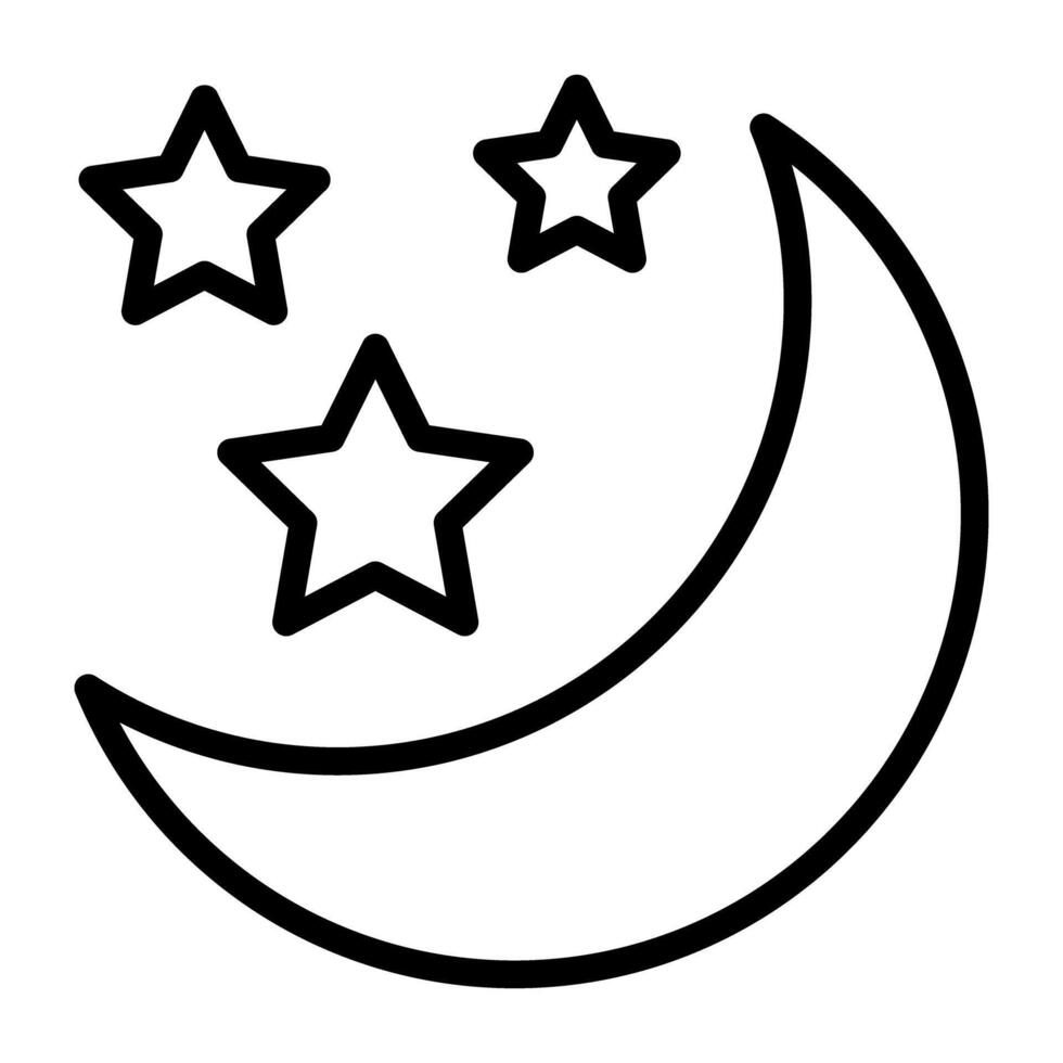 Moon with stars, nighttime icon vector