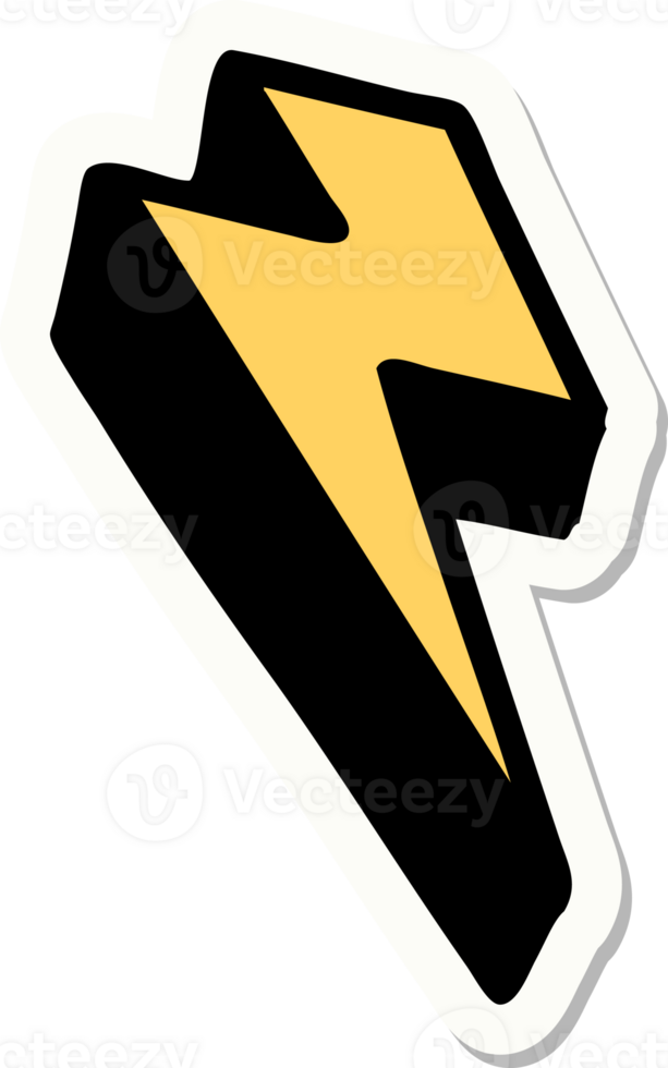 sticker of tattoo in traditional style of lighting bolt png