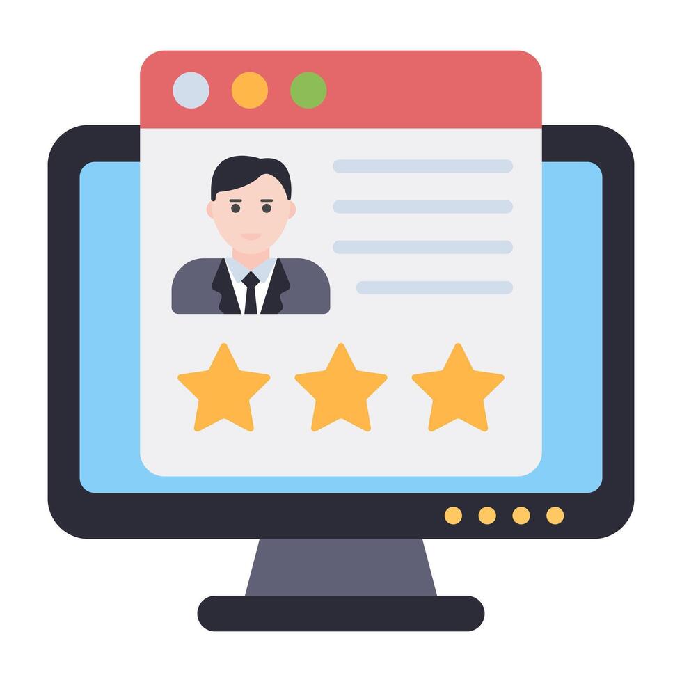 An icon design of businessman rating vector