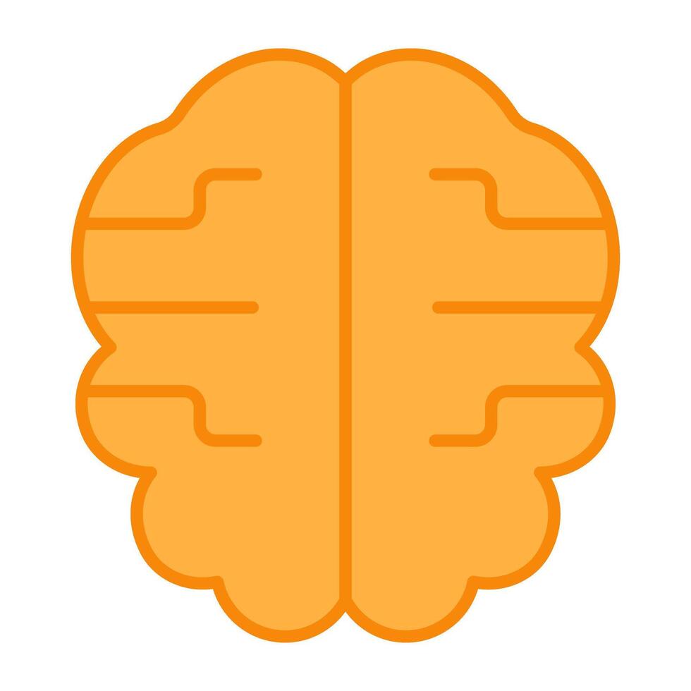 A flat design, icon of brain vector
