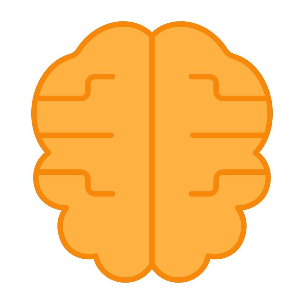 A flat design, icon of brain vector