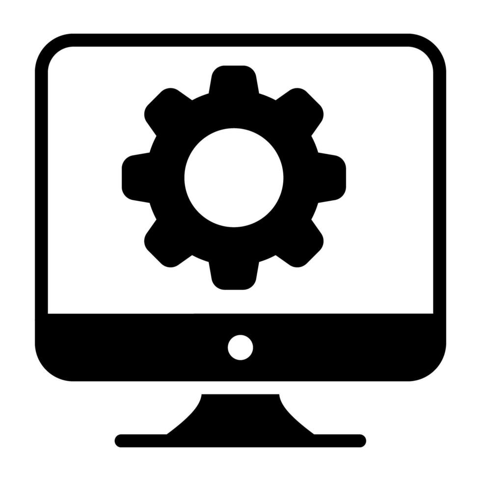 Icon of system setting, solid design vector