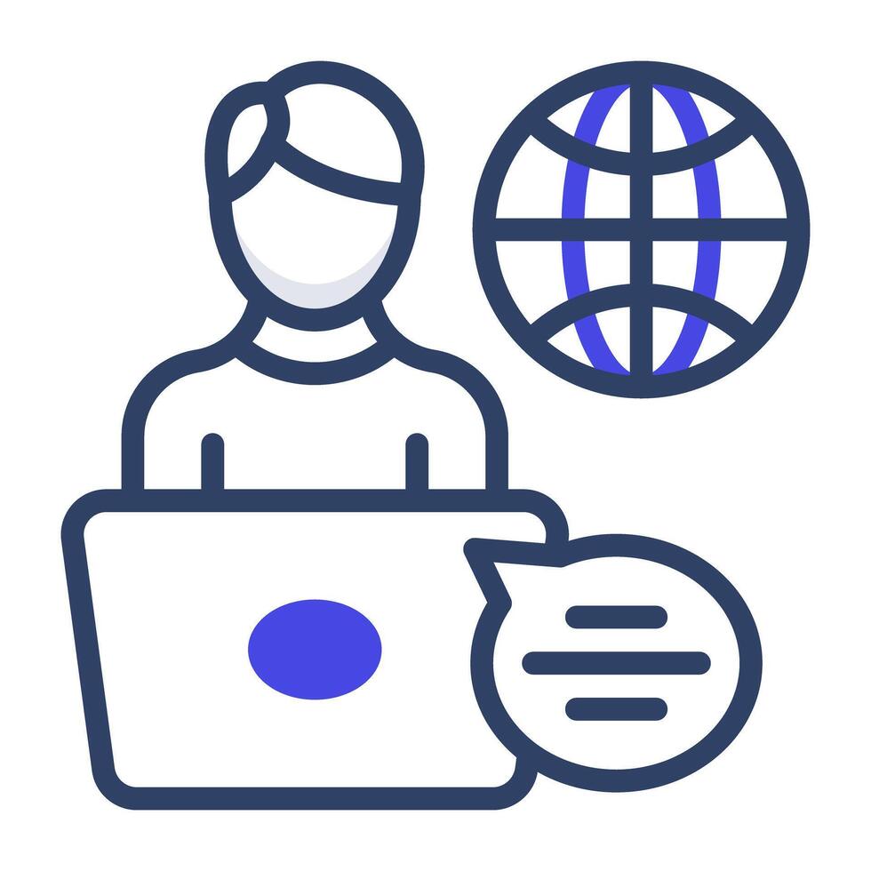 A modern style icon of global student vector