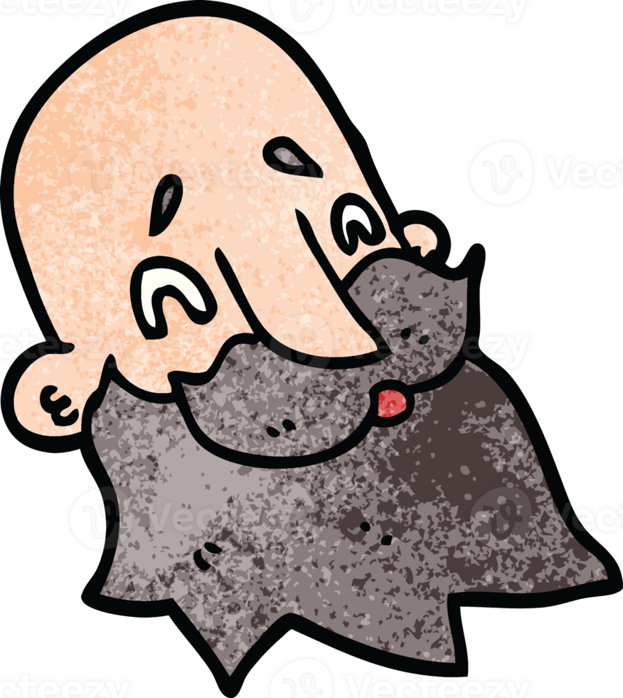 cartoon doodle bearded man png