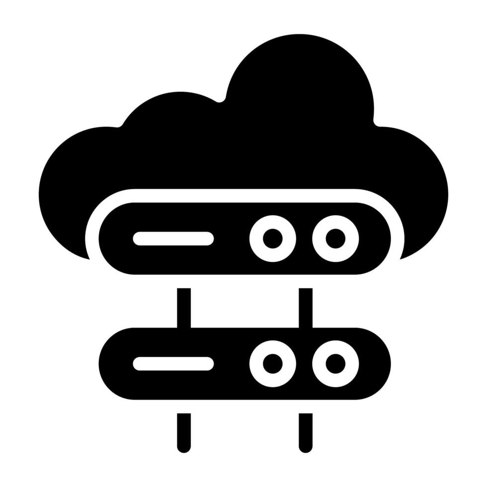 Db with cloud, icon of cloud server vector