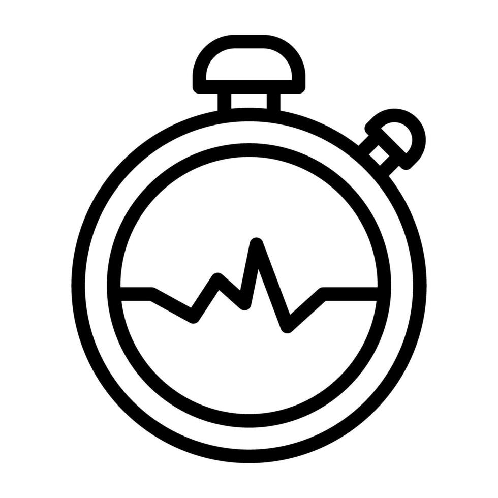 Heartbeat inside timer, medical stopwatch icon vector