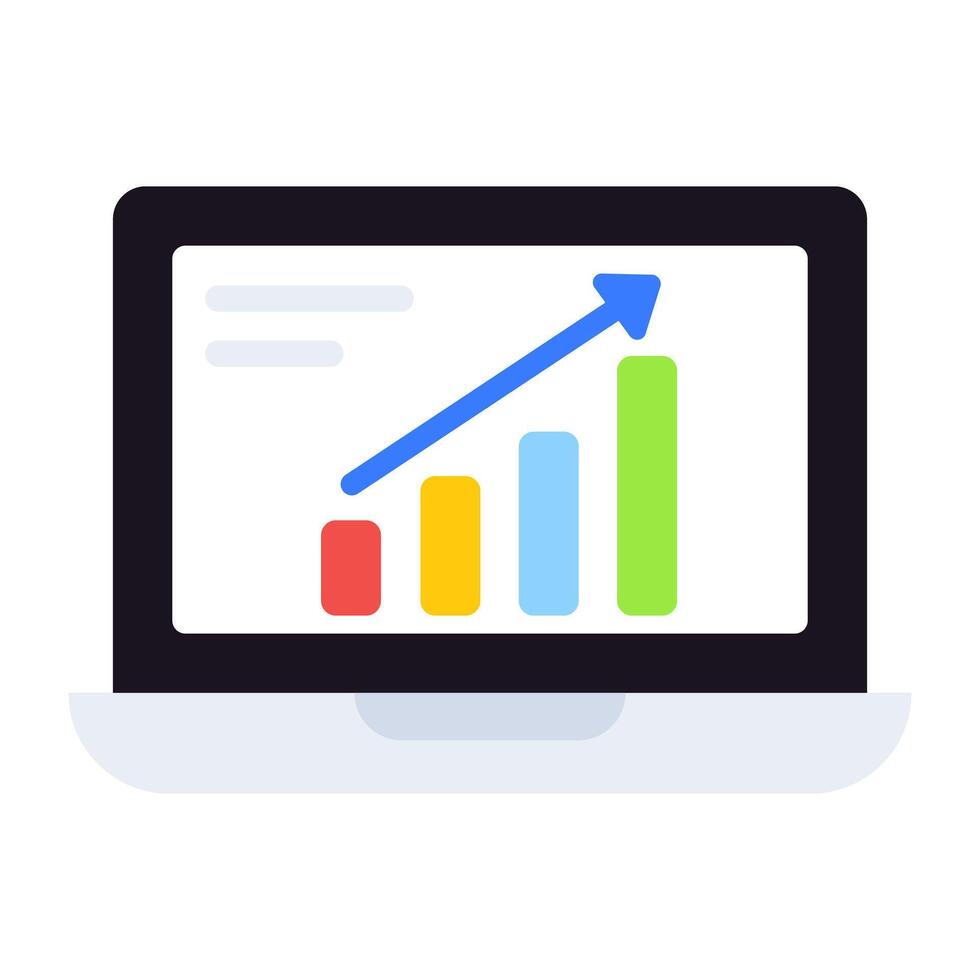 A flat design, icon of online graph vector