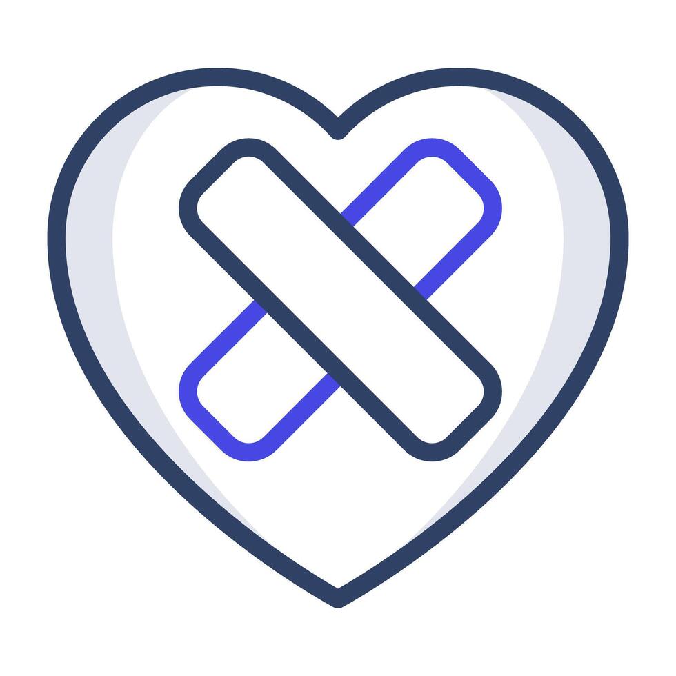 An icon design of heart bandage vector