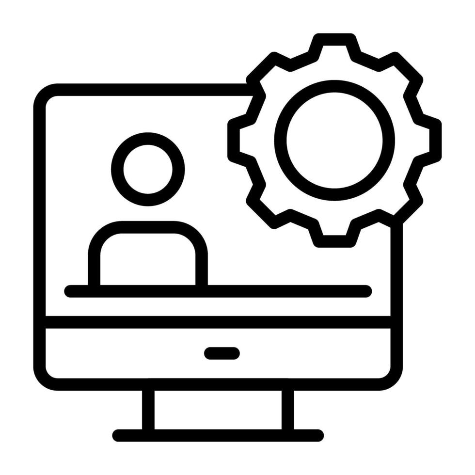 An outline design, icon of profile setting vector