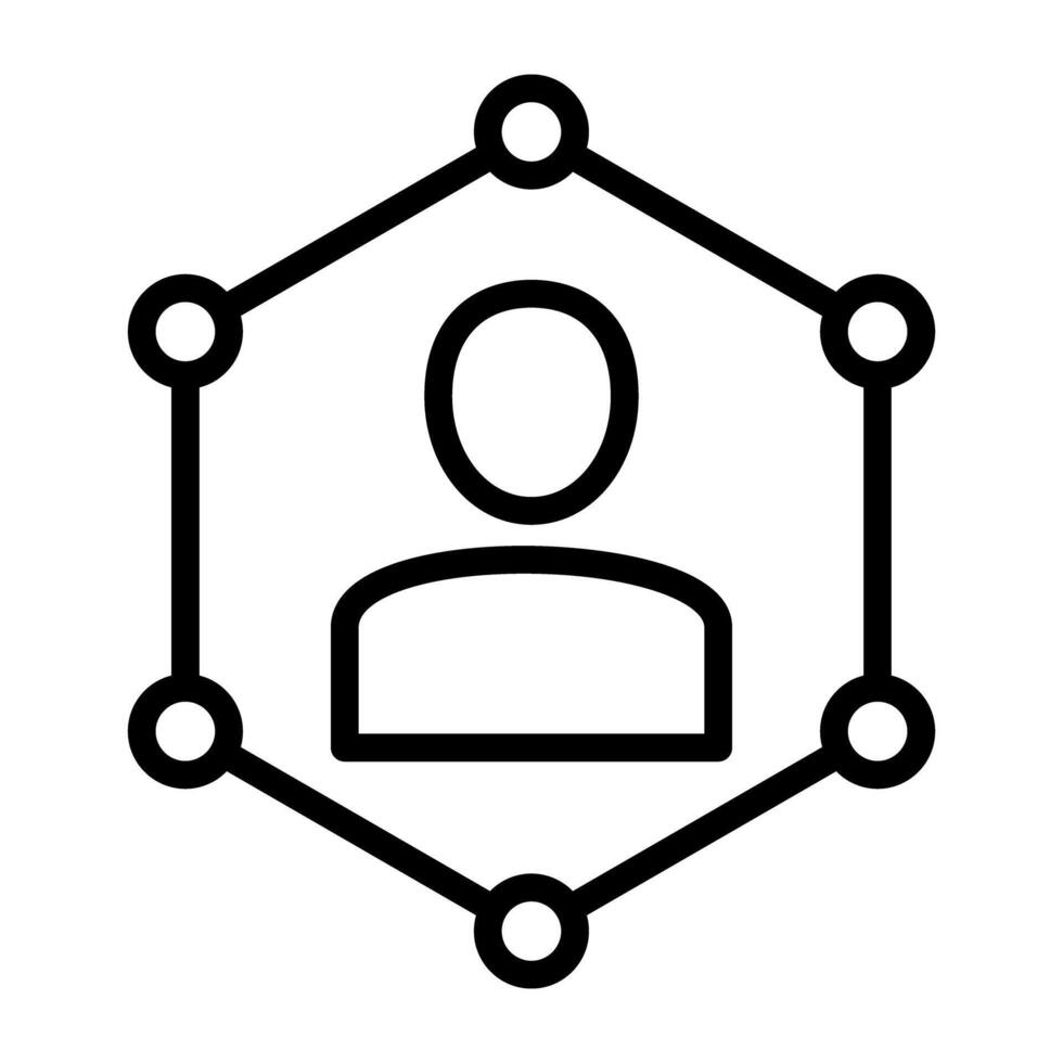 Icon of user connection linear design vector