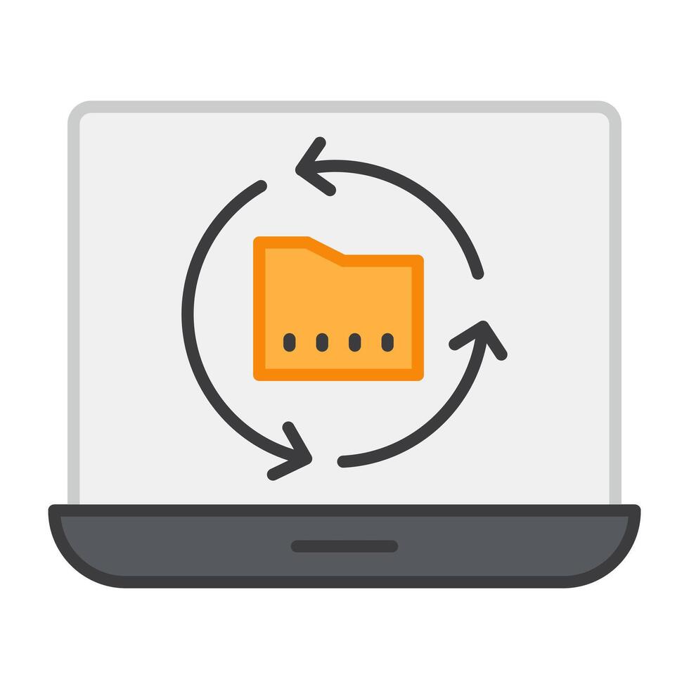 A flat design, icon of online folder recycling vector