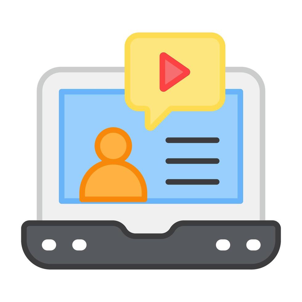 A flat design, icon of media chat vector