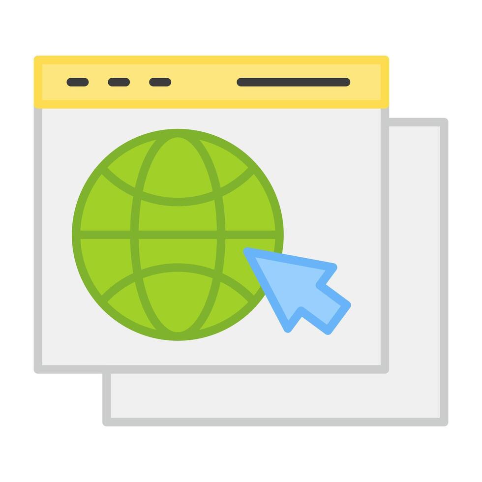 A flat design, icon of web browser vector