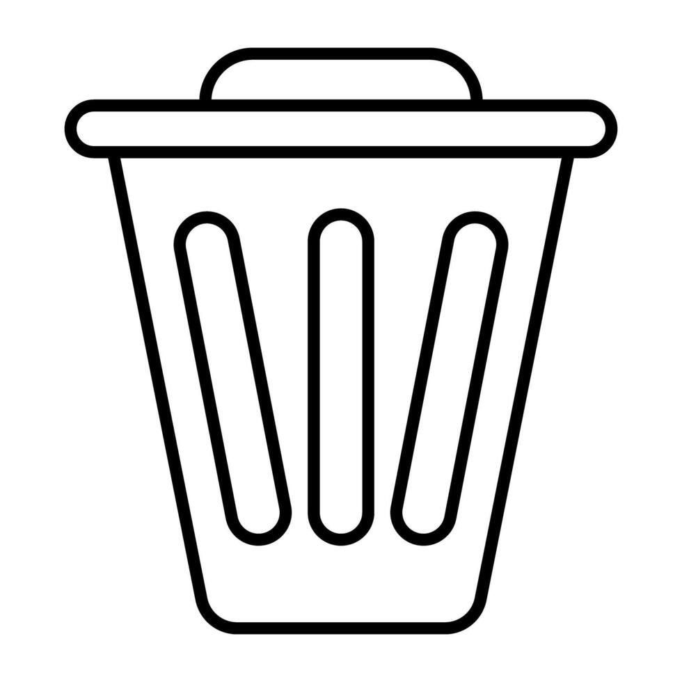 A linear design, icon of  dustbin vector