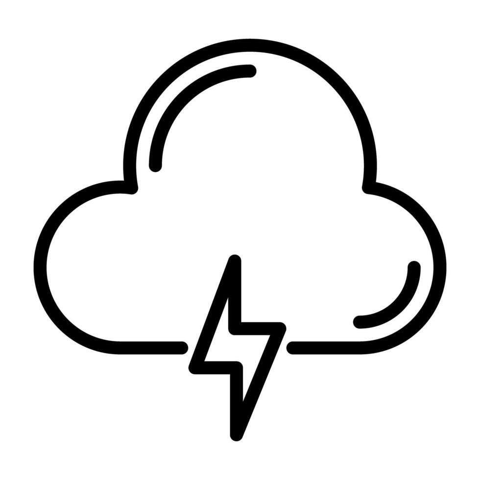 Cloud with bolt, icon of thunder cloud vector