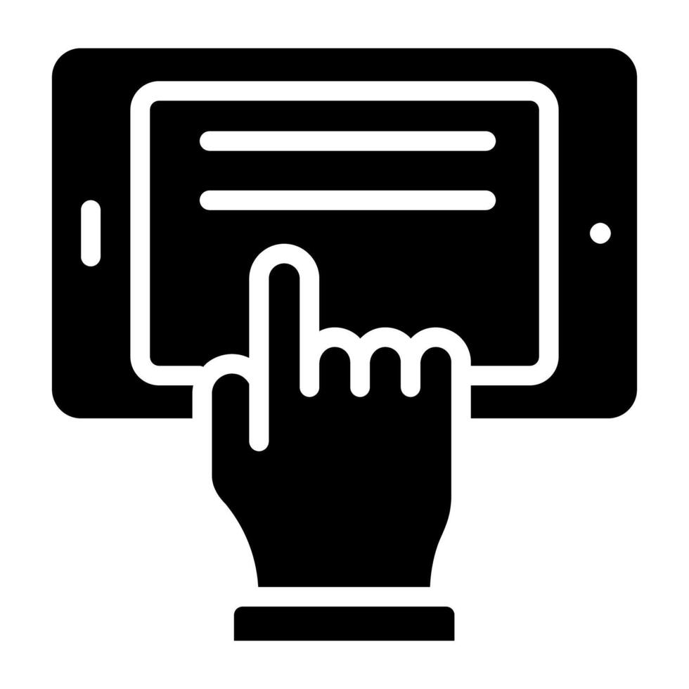 A solid design icon of user interface vector