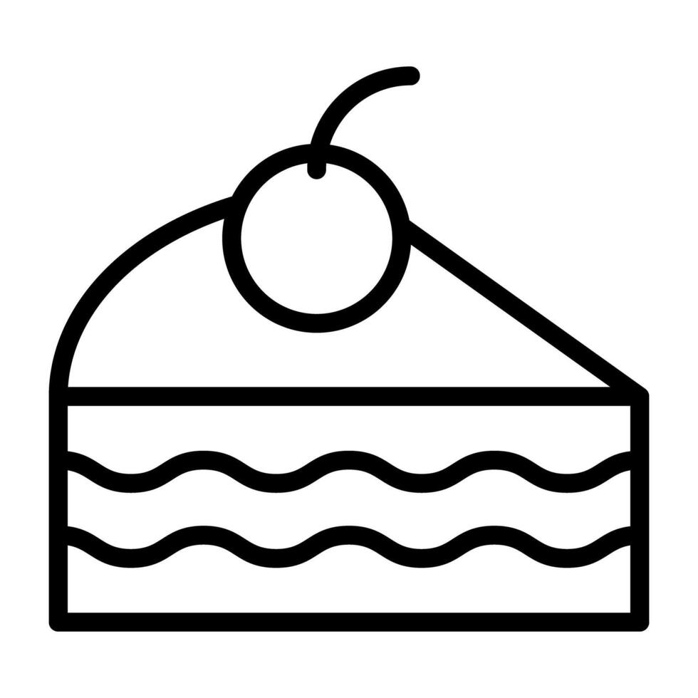 Editable linear design icon of cake slice vector