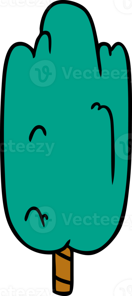 hand drawn cartoon doodle single green tree png