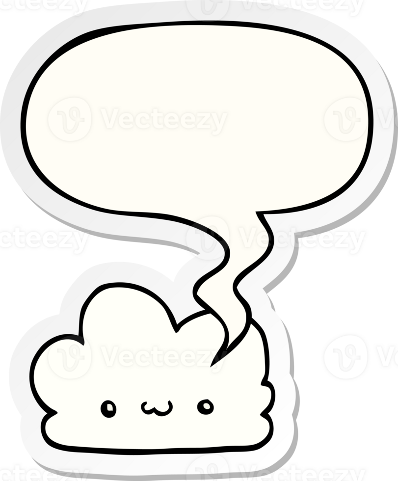 cute cartoon cloud with speech bubble sticker png