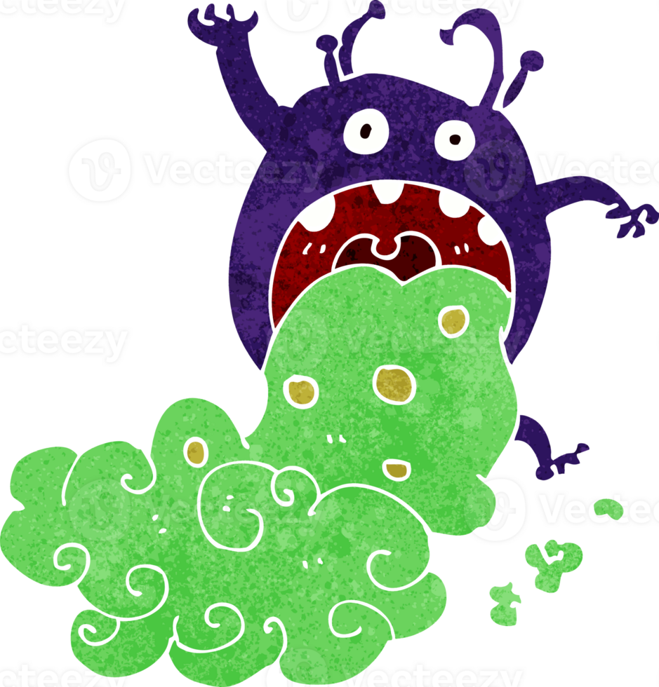 cartoon gross monster being sick png