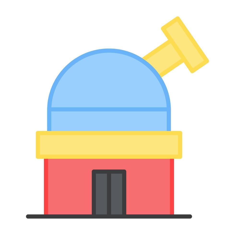 A flat design, icon of observatory vector