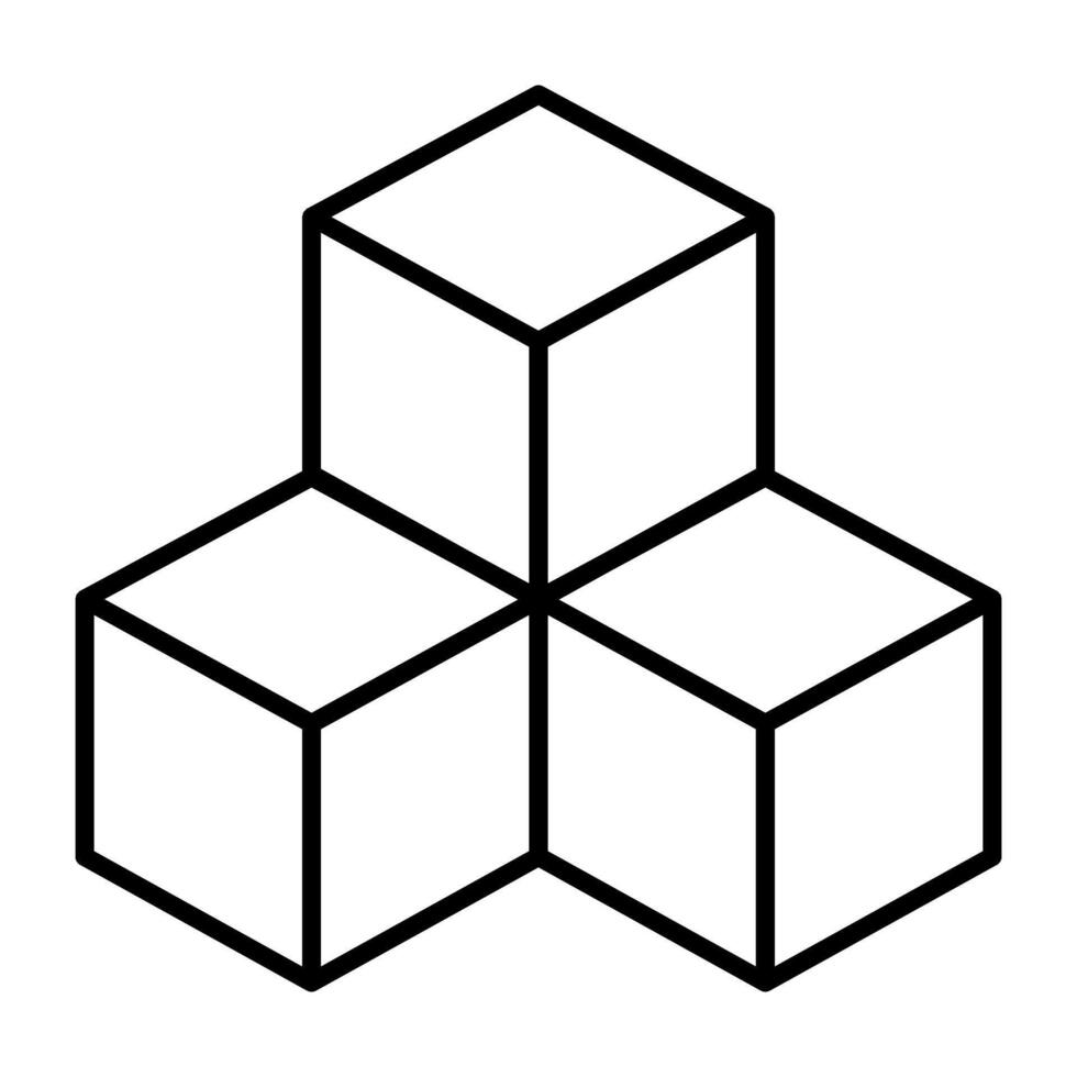 Flat vector design of 3d cubes