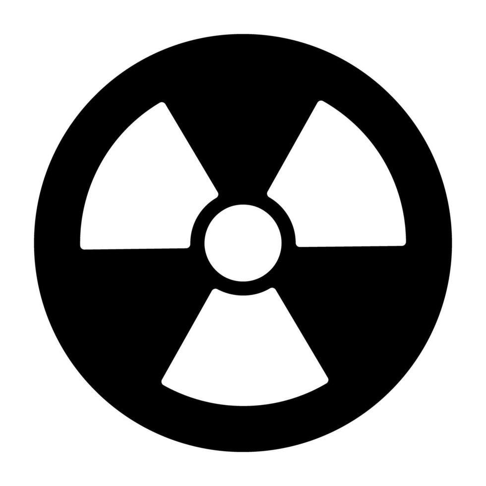 un glifo diseño, icono de radioactivo símbolo vector