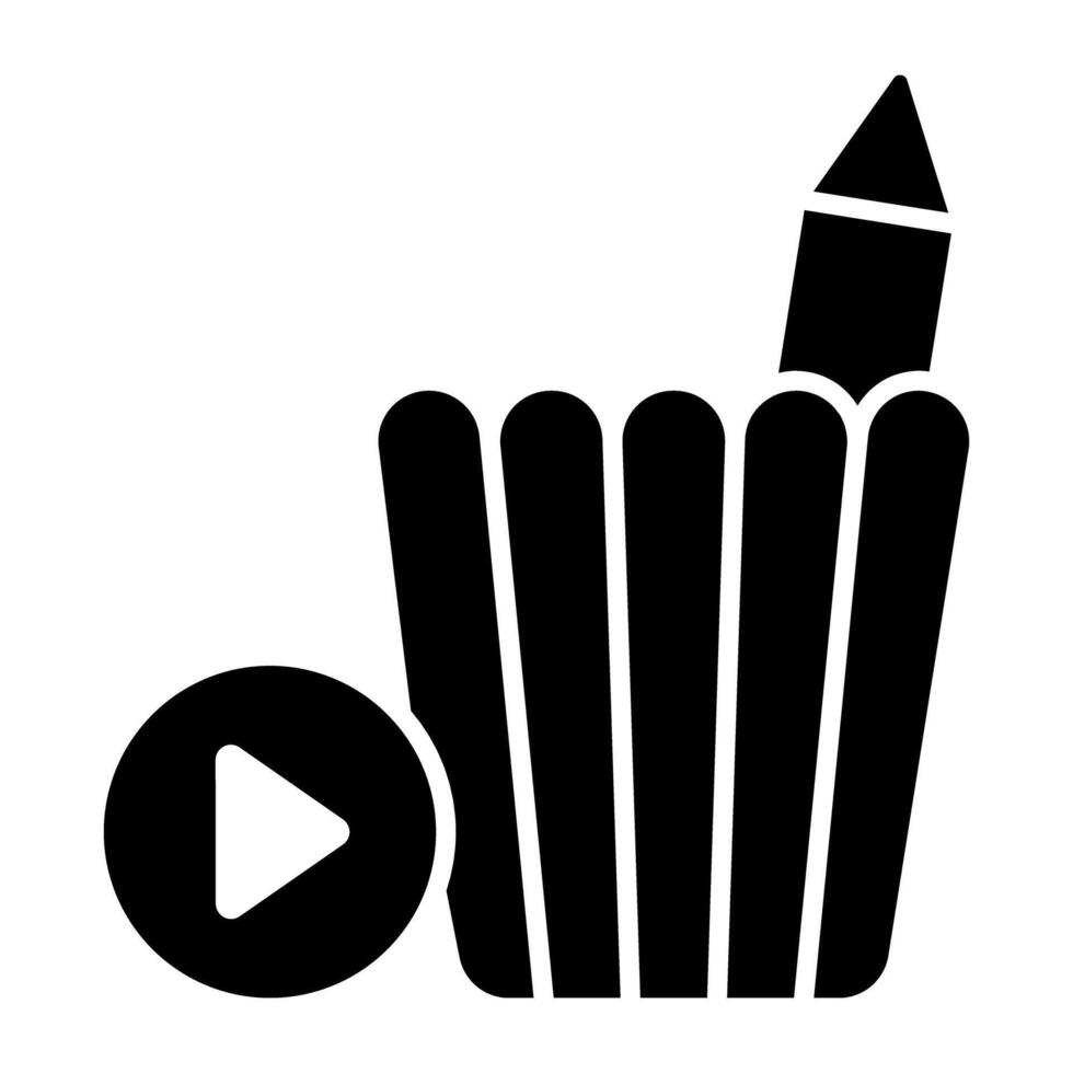 A glyph design, icon of video edit vector