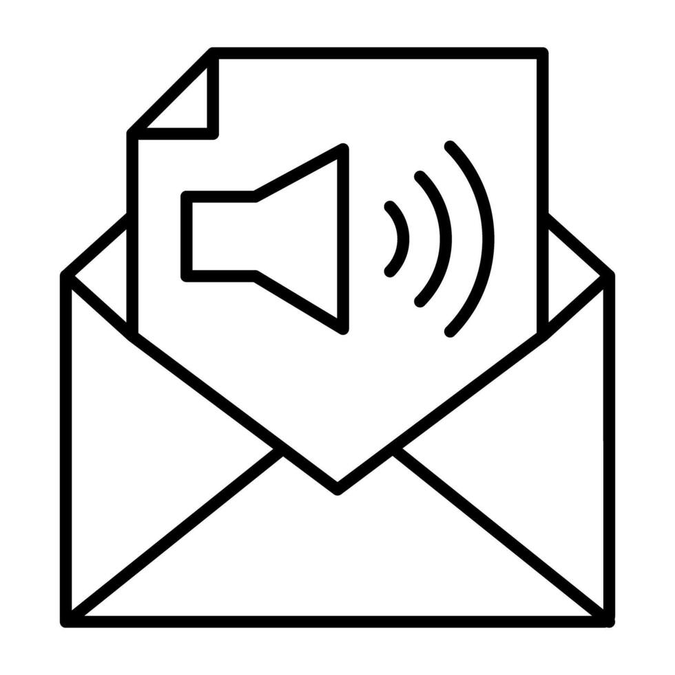 A flat design, icon of audio mail vector