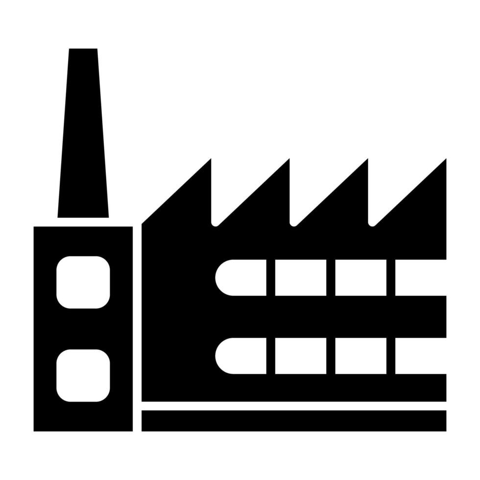 A glyph design, icon of factory vector