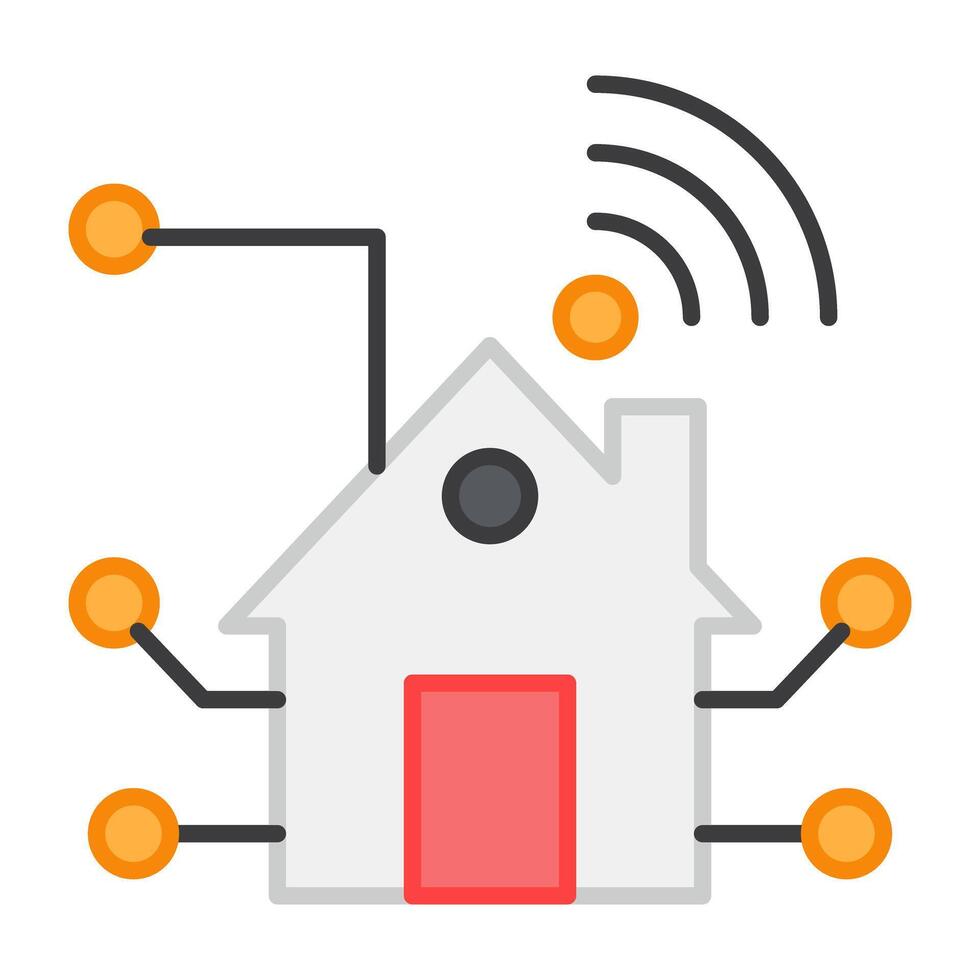 A flat design, icon of home network vector