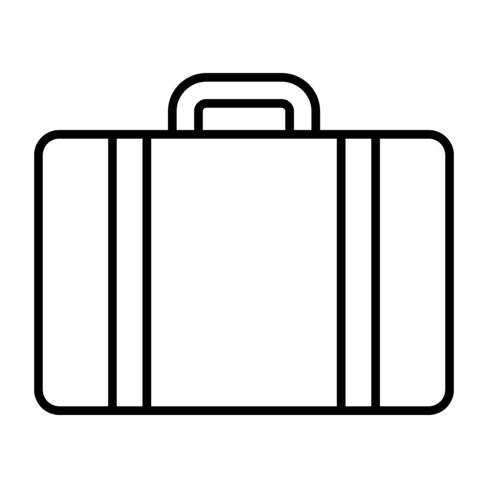 Professional bag icon, linear design of briefcase vector