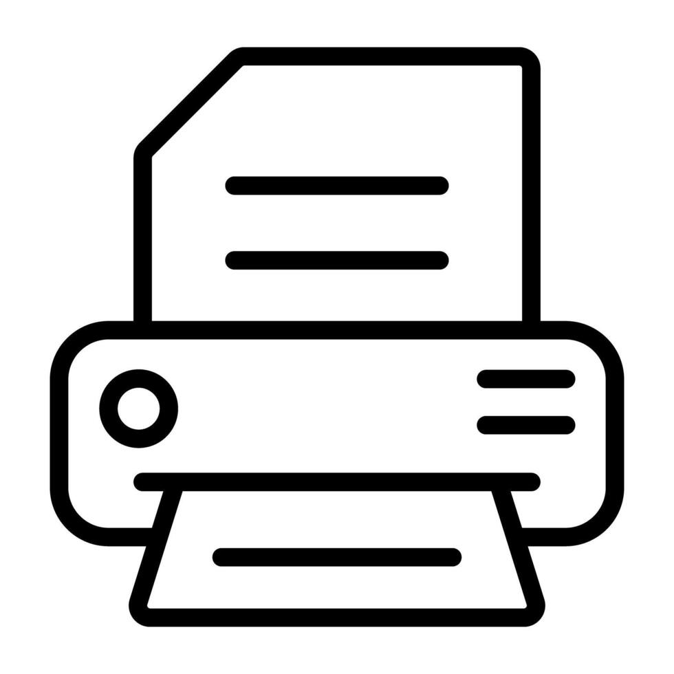 An outline design, icon of printer vector