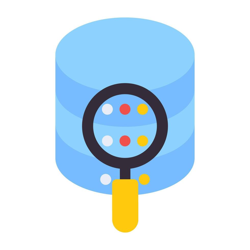 A flat design, icon of search database vector