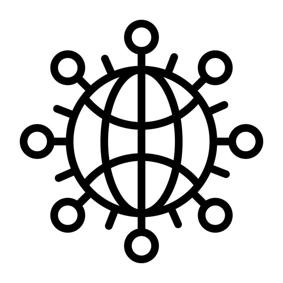 Icon of global connections, linear design vector